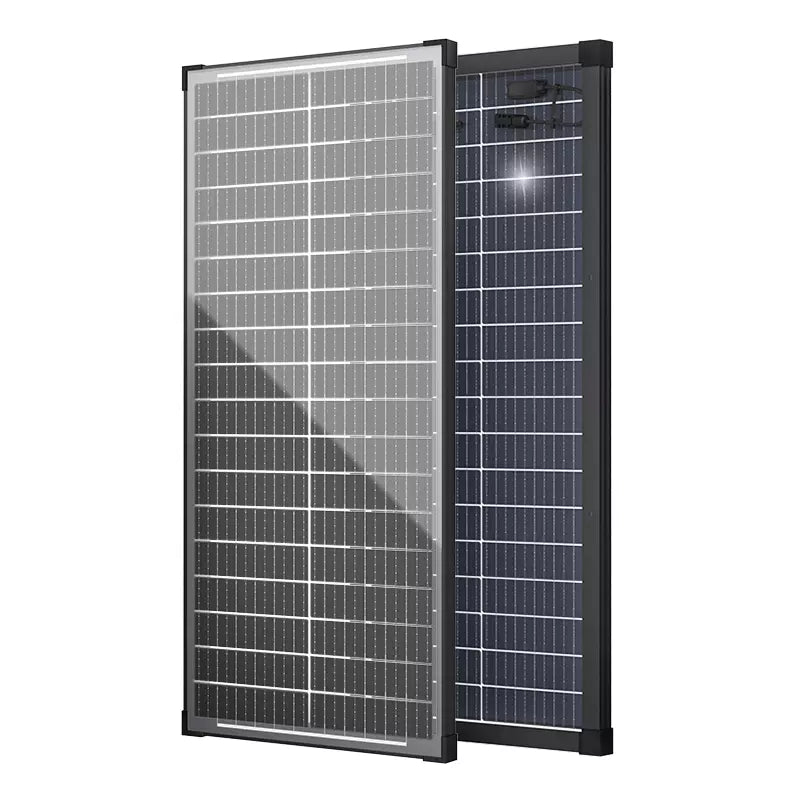 100 Watt Bifacial Monocrystalline Solar Panel 12V Home PV Power Off Grid RV Camper