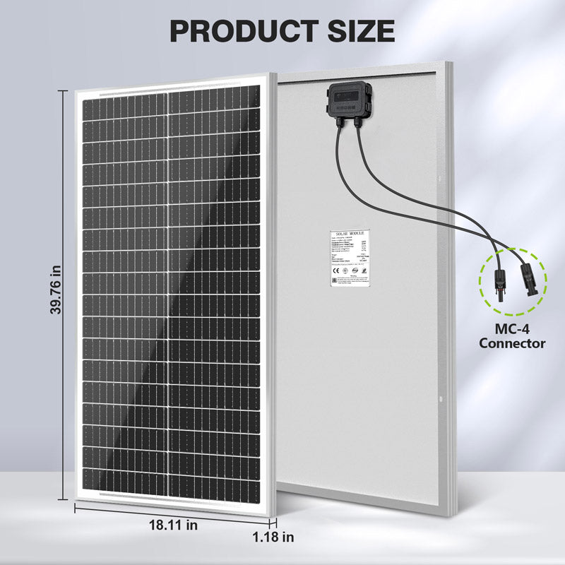 100 Watt Monocrystalline Solar Panels Size