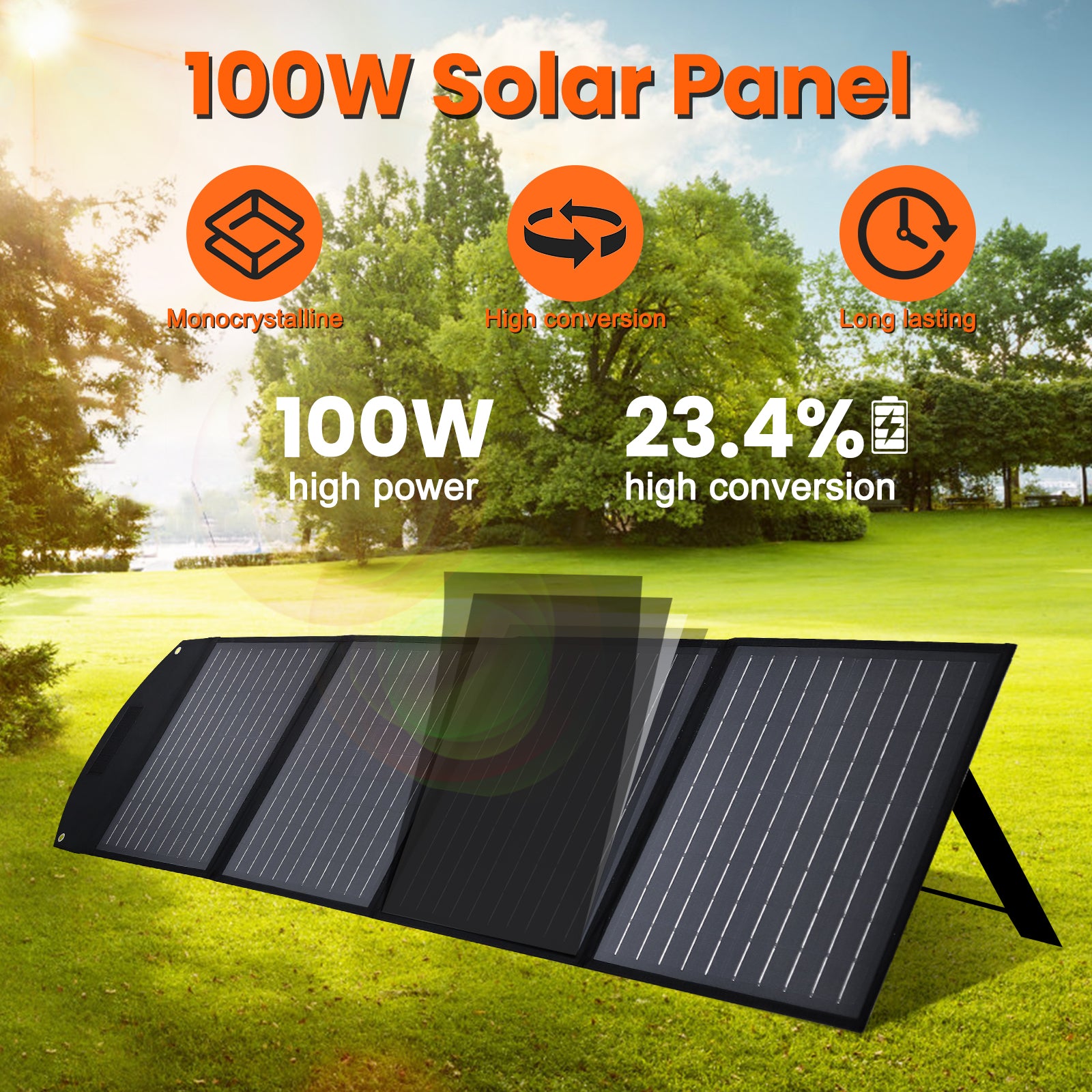 100W Portable Solar Panel Suitcase Conversion