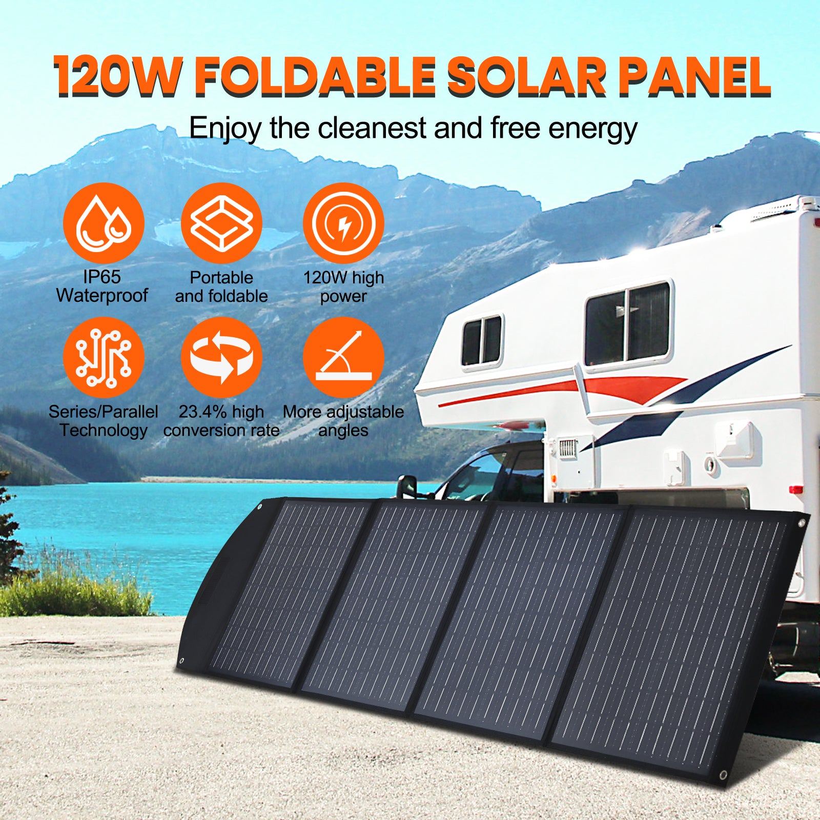 120W Portable Solar Panel Suitcase