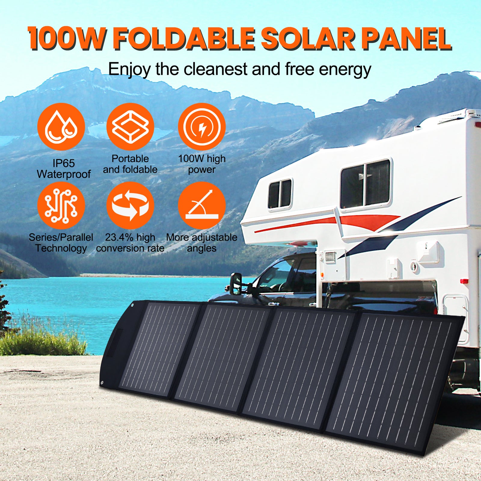 100W Monocrystalline Portable Solar Panel Suitcase