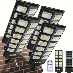 4er-Pack Solar-Außenwandleuchten – Ultrahell mit Bewegungssensor und Fernbedienung