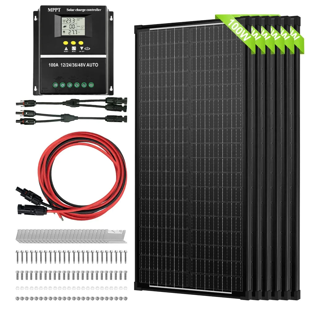 600W 12V (100W*6) Complete MPPT Off Grid Solar Kit