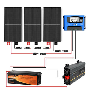 600W 12V (200W*3) Complete MPPT Off Grid Solar Kit