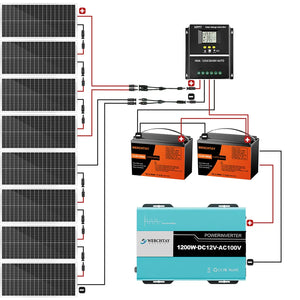 800W 12V (100W*8) Complete MPPT Off Grid Solar Kit