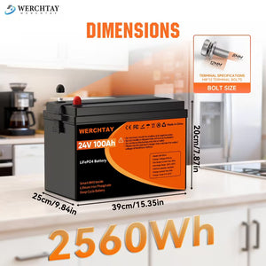 24V 100AH LiFePO4 Battery