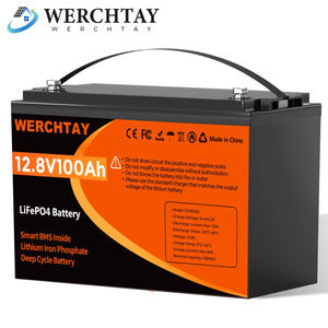 12.8V 1280Wh/100Ah LiFePO4 Battery with BMS Protection - Limited $143!