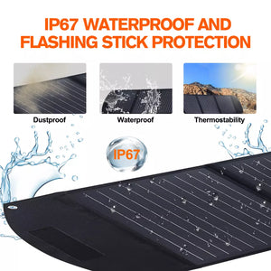 250W faltbares Solarpanel 12V Tragbar für Powerstation, Camping + [Gratis 30A Controller]